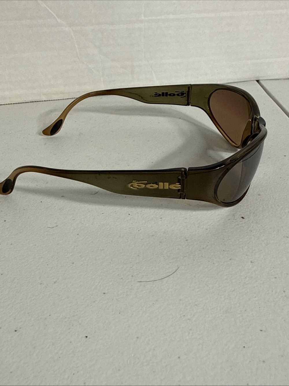 Bolle Piraja Olive Brown Wrap Sunglasses with Brown Lenses